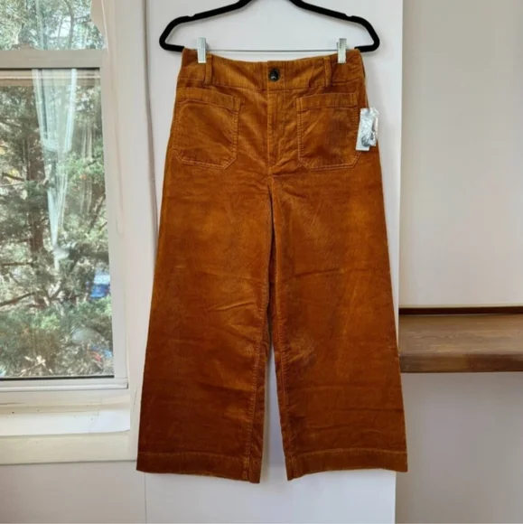 EUC Anthropologie Maeve The Colette Cropped Cord Wide Leg Bronze 31 Petite - Picture 7 of 8